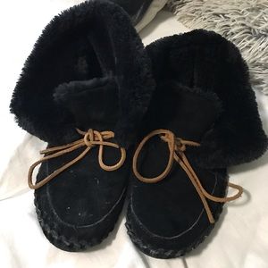 Lucky brand fur fold over moccasin boot
